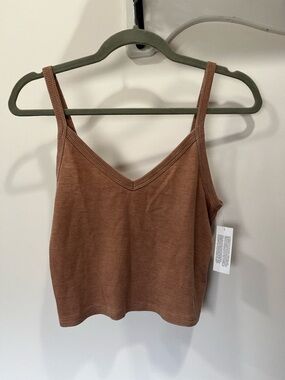 American Eagle Outfitters Waffle Knit Cropped Tank - Brown